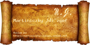 Martiniczky József névjegykártya